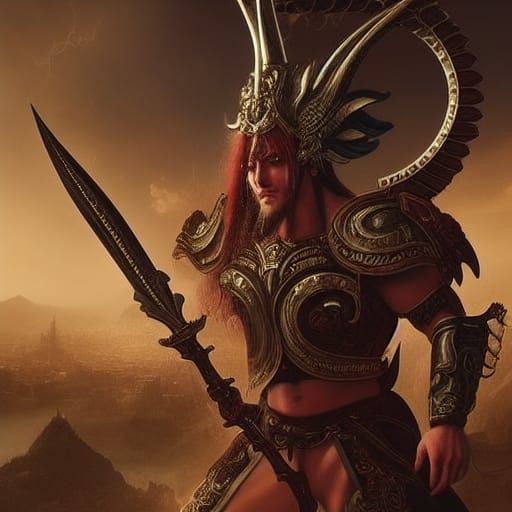 Epic Knight of the Zodiac Digital Matte Painting