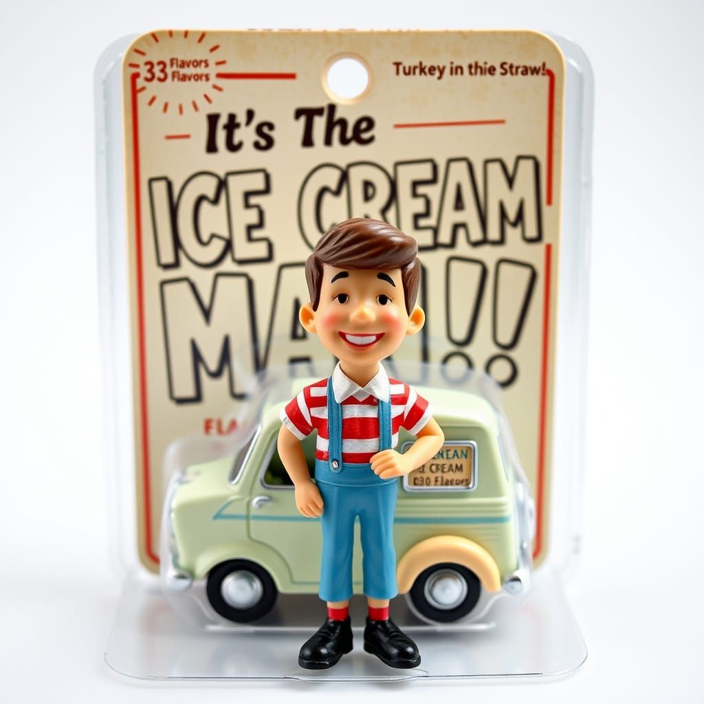 Retro-Style Ice Cream Man Collectible Figure