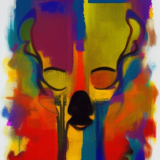 Abstract Hunter Queen with Complementary Colors