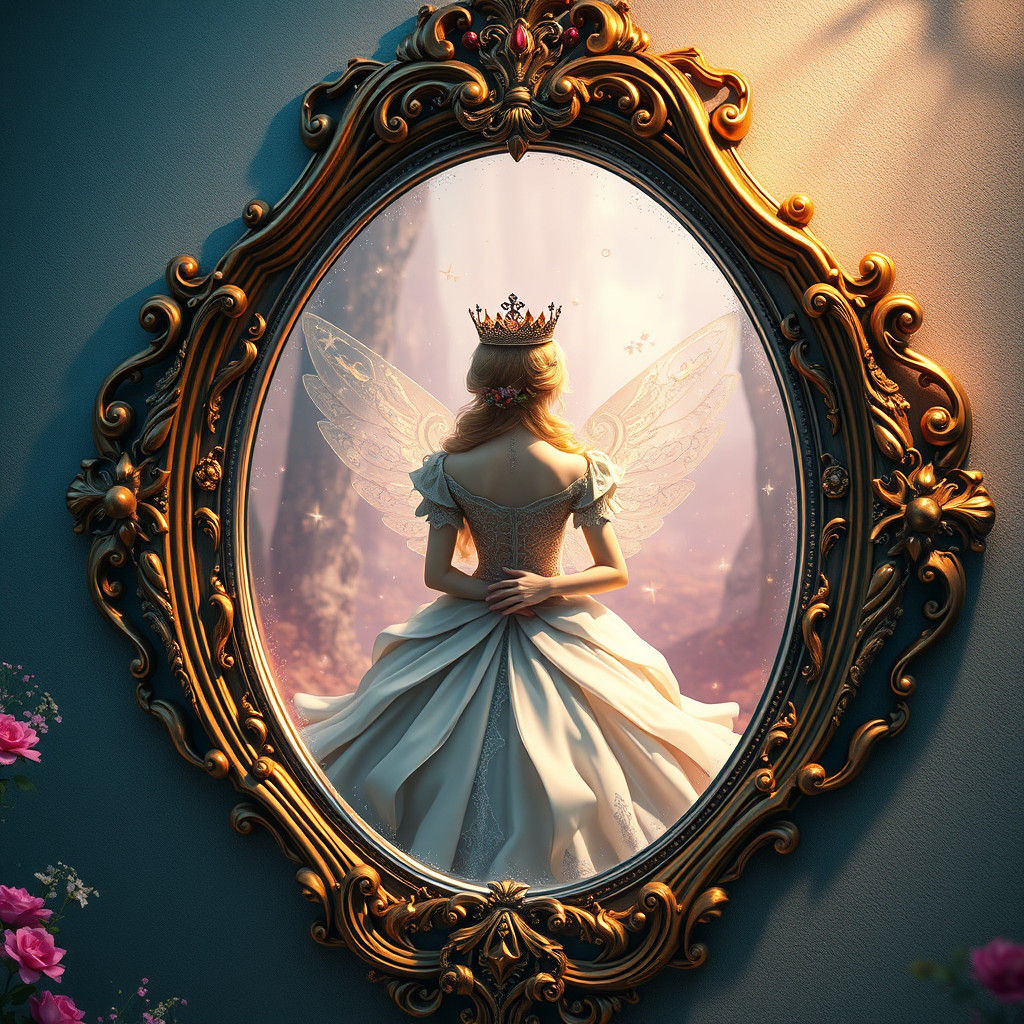 Fairytale Princess Mirror: Detailed Fantasy Concept Art