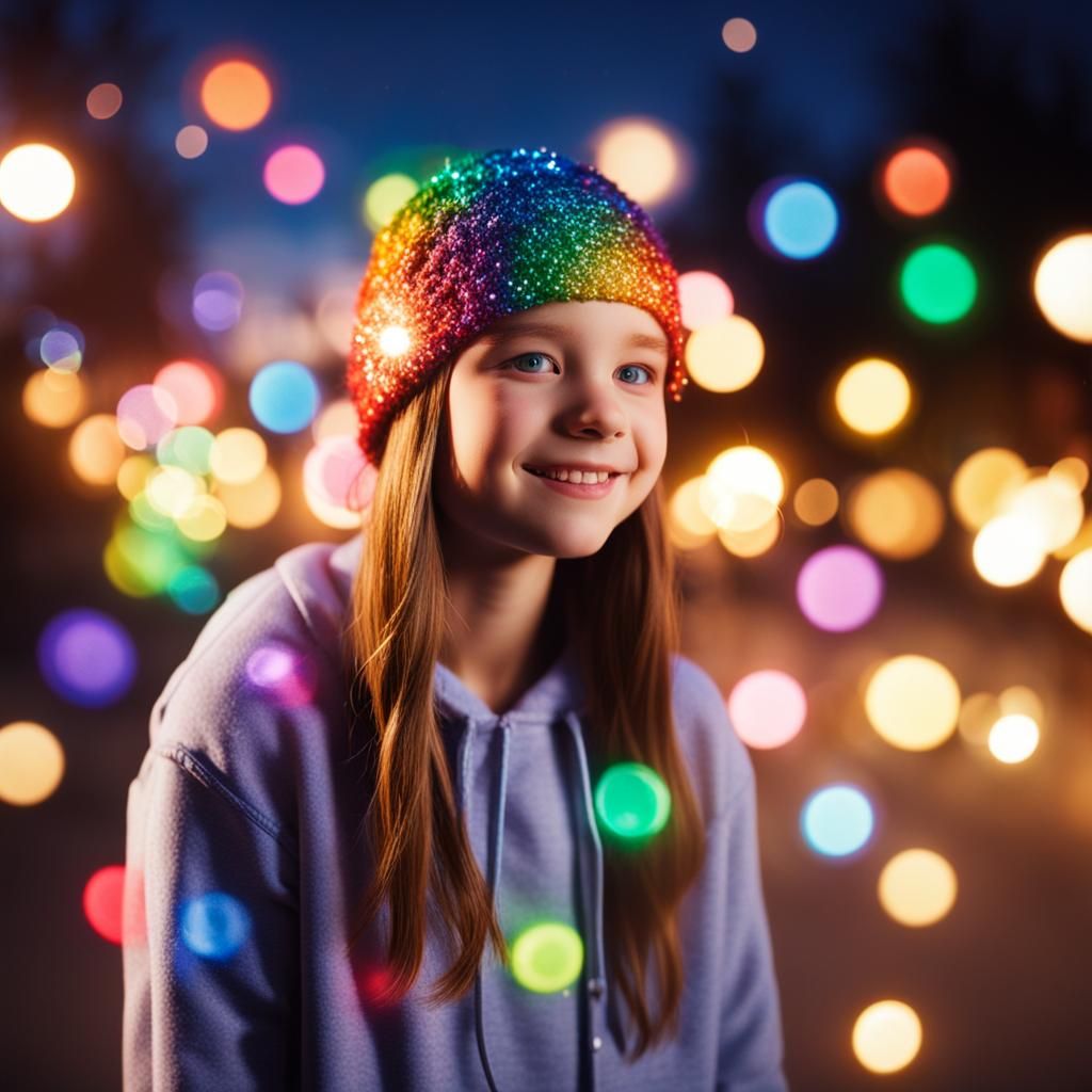 Rainbow Sparkle Teen Girl Photography