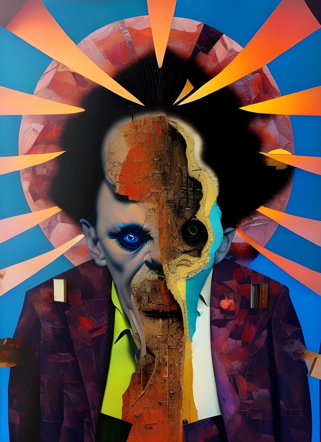 Unsettling Collage Mixed-Media Abstract-Surrealism