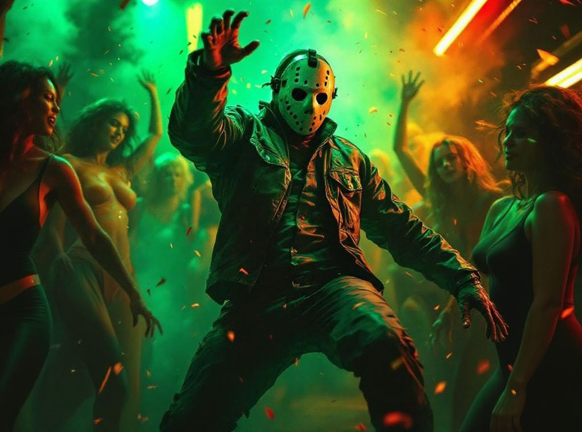 Jason Voorhees Disco Dancing in Neon Lights