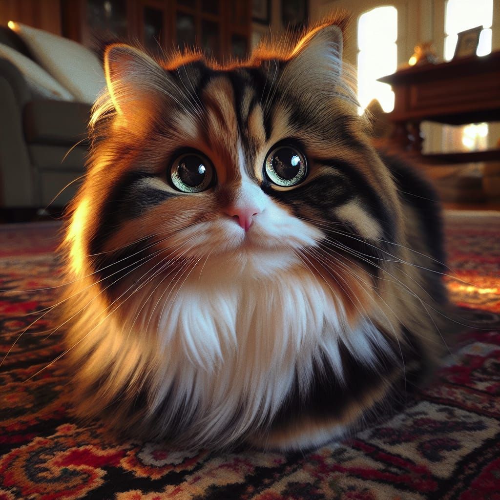 Smiling Cat Portrait in Sunlight