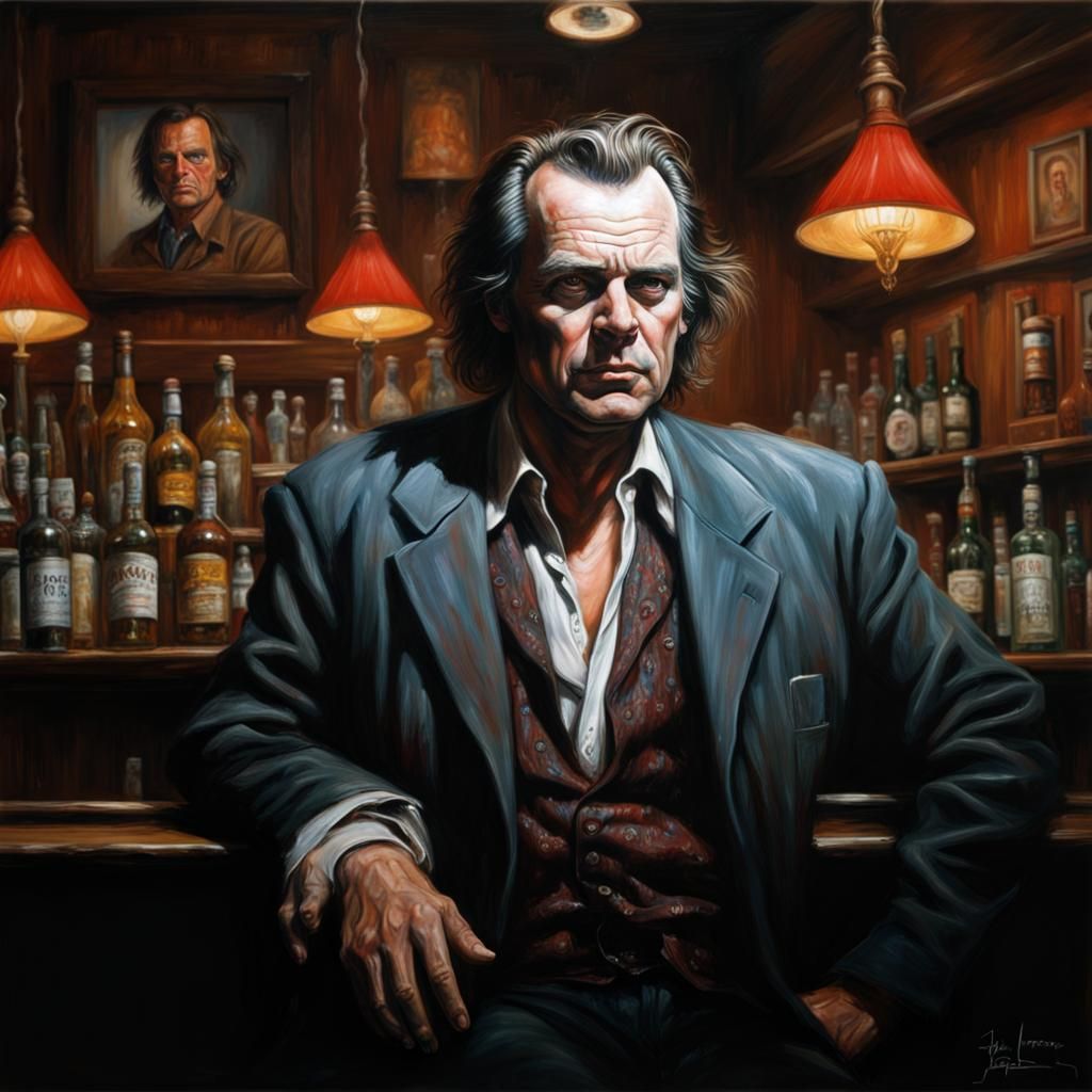 Jack Torrance and Lloyd: Hyperrealistic Bar Scene