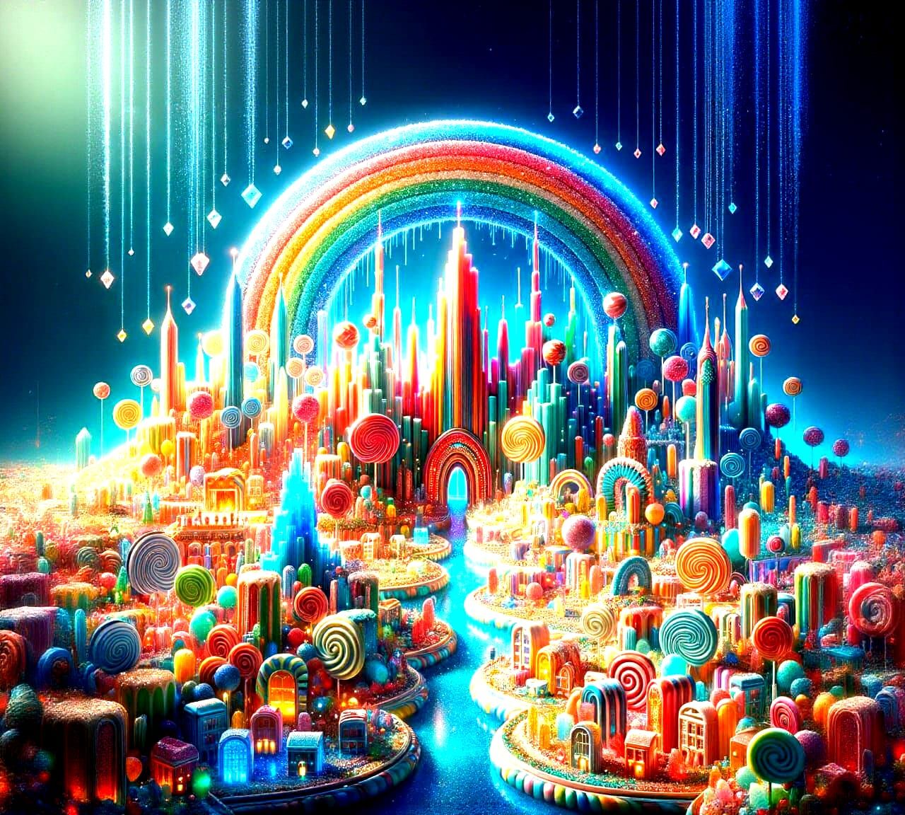 Candytropolis: A Surreal Candy Cityscape Diorama