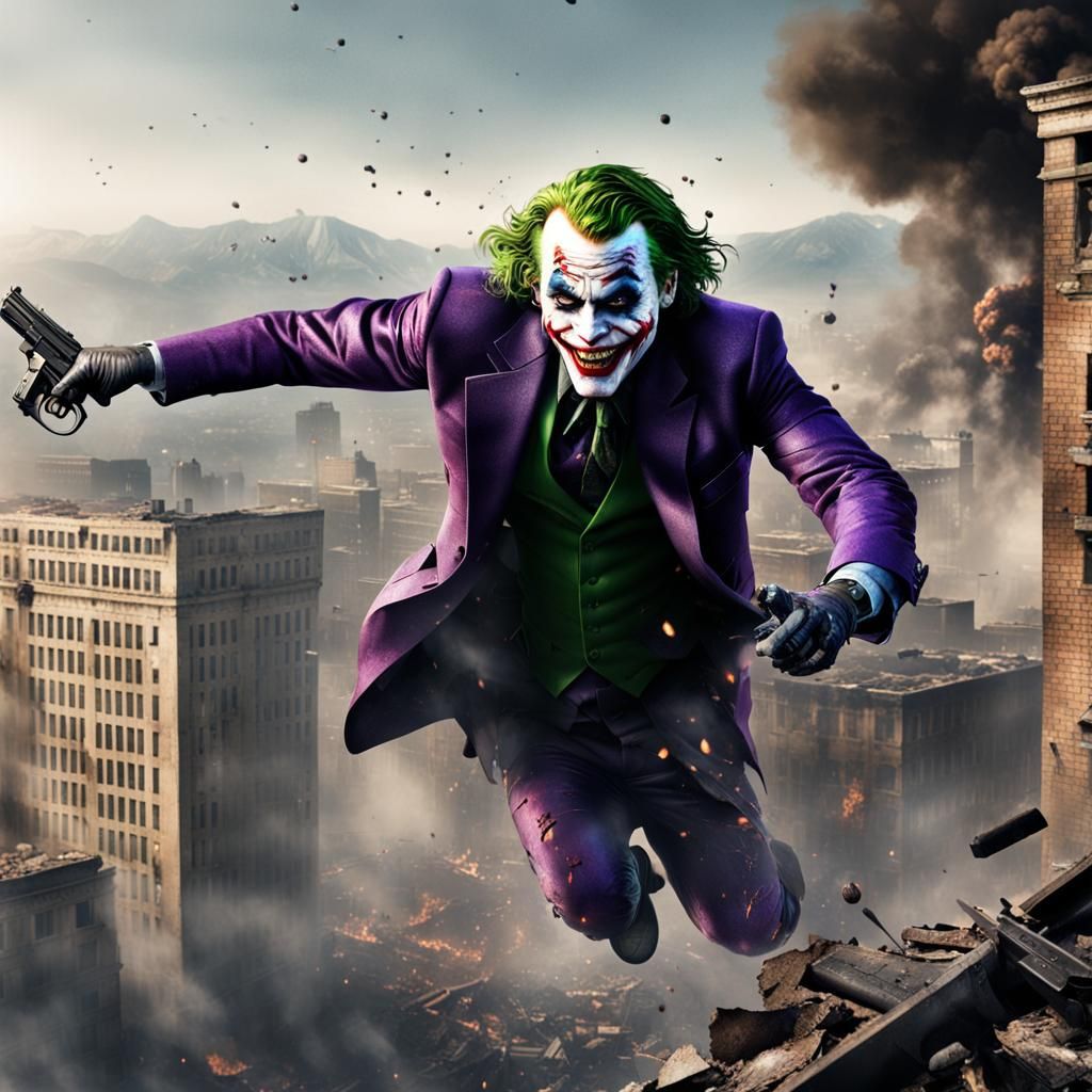 The Joker Falling From Burning Building, Realistic HD