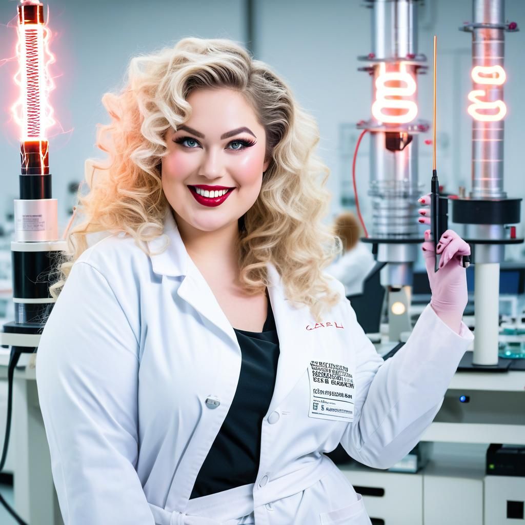 Voluptuous Mad Scientist in Elaborate Laboratory