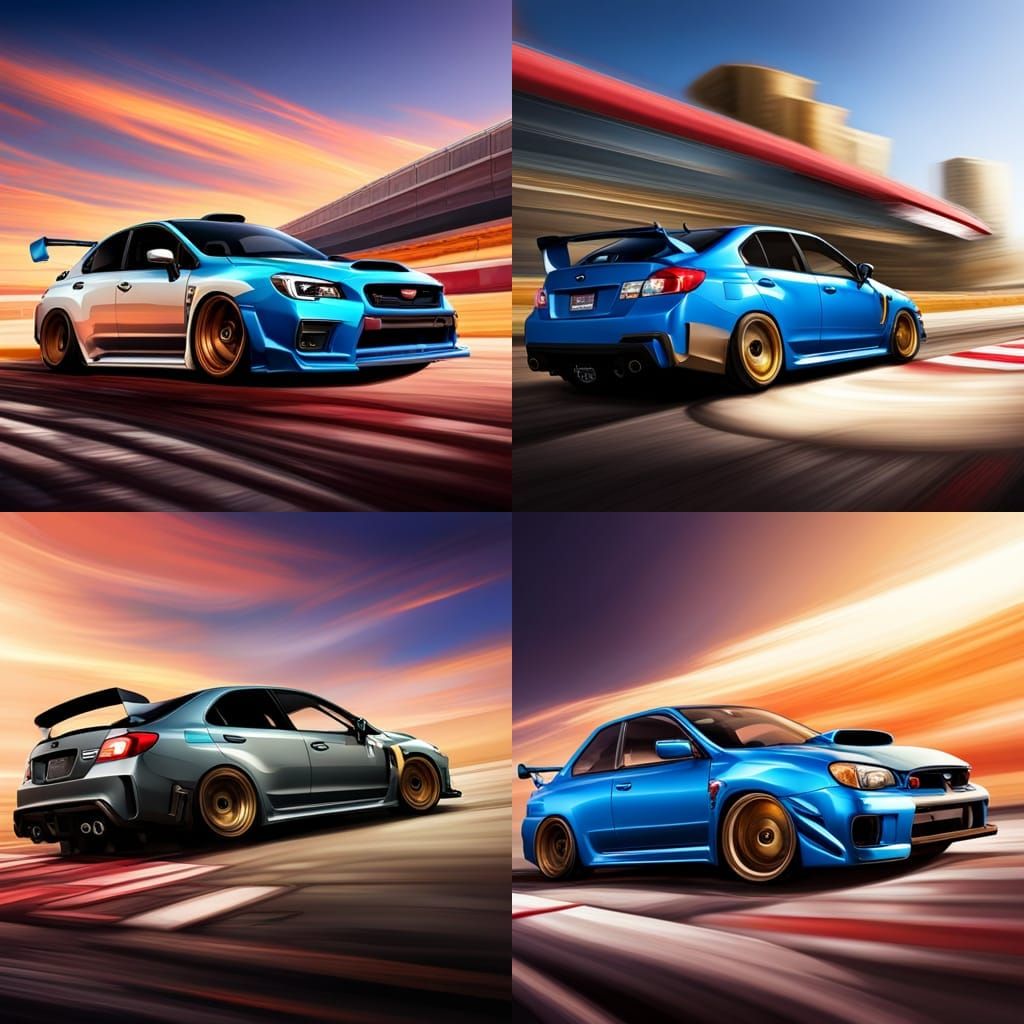 Steampunk Retro Subaru WRX STI Car Racing