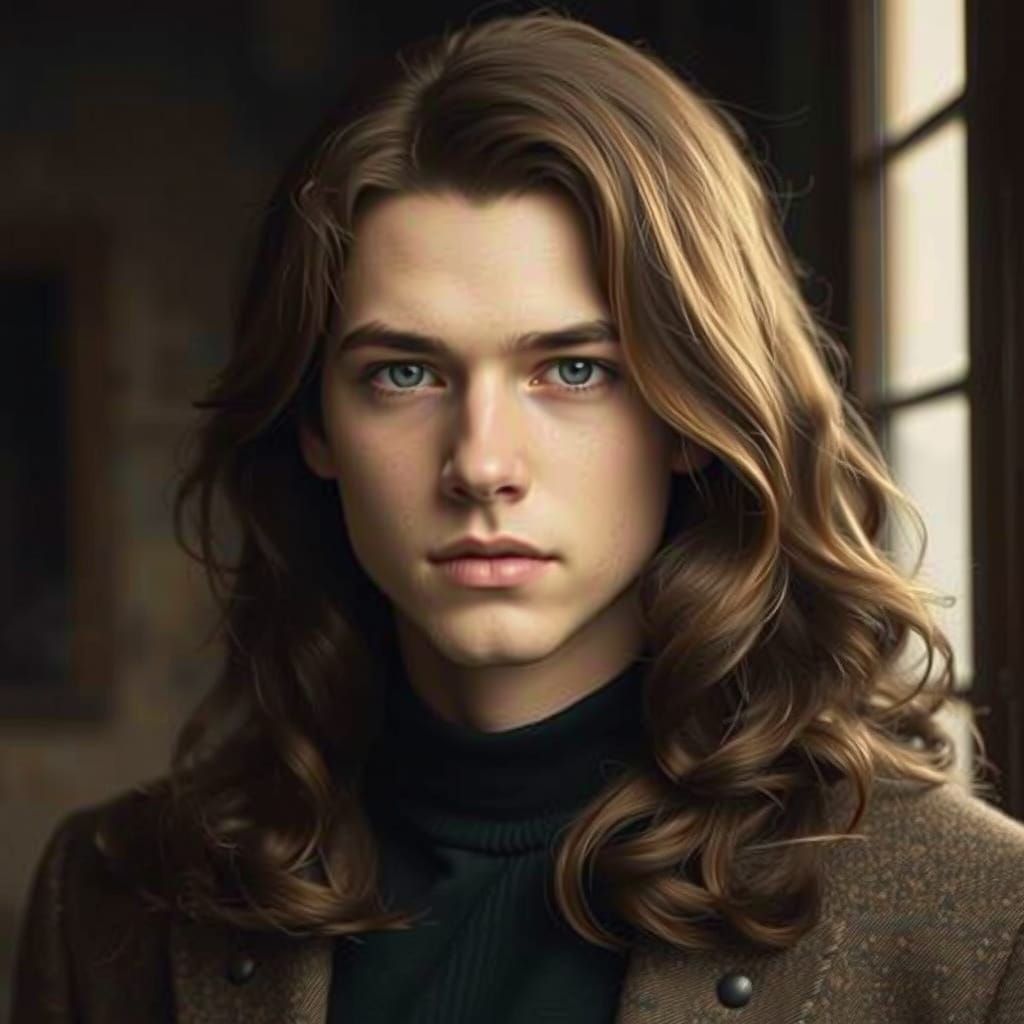 Portrait photography. A handsome androgynous 18 year old man...