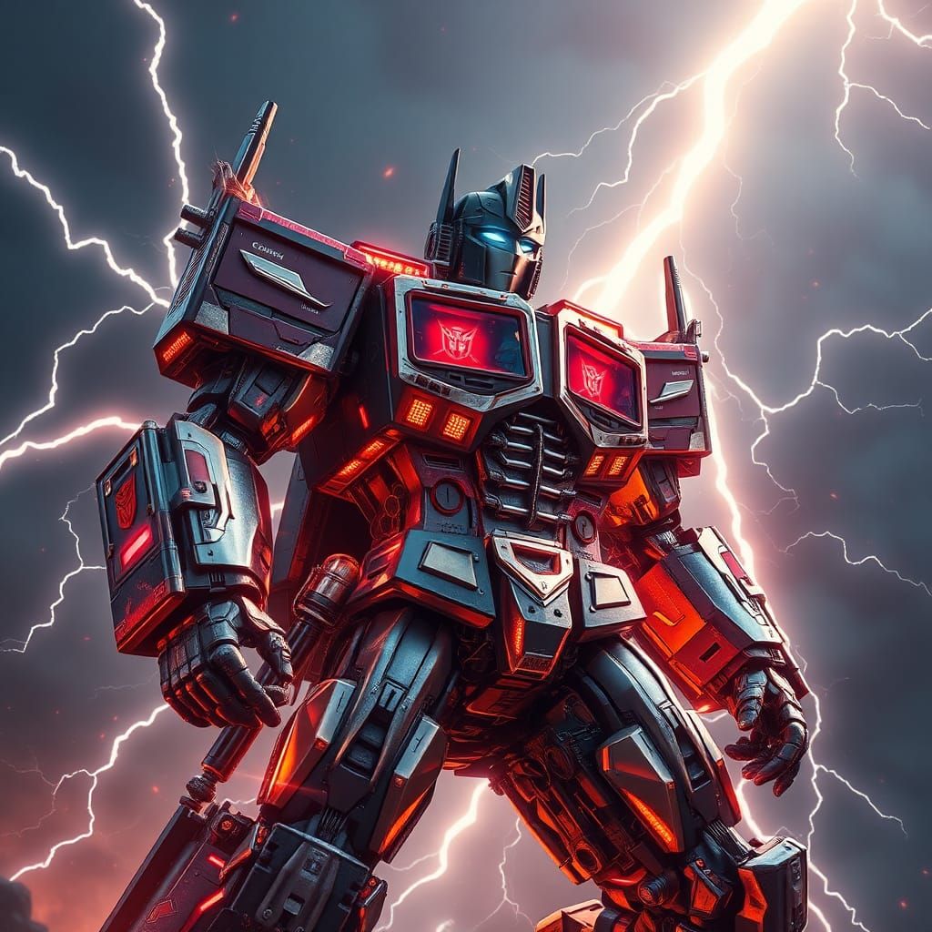 Optimus Prime Filled with Lightning Energy