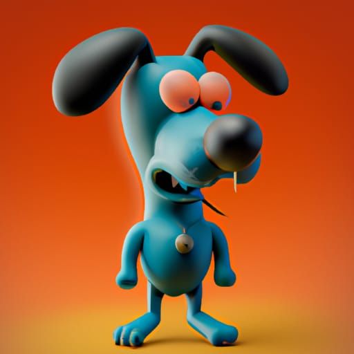 Funny Dog in Pixar Style 3D Art