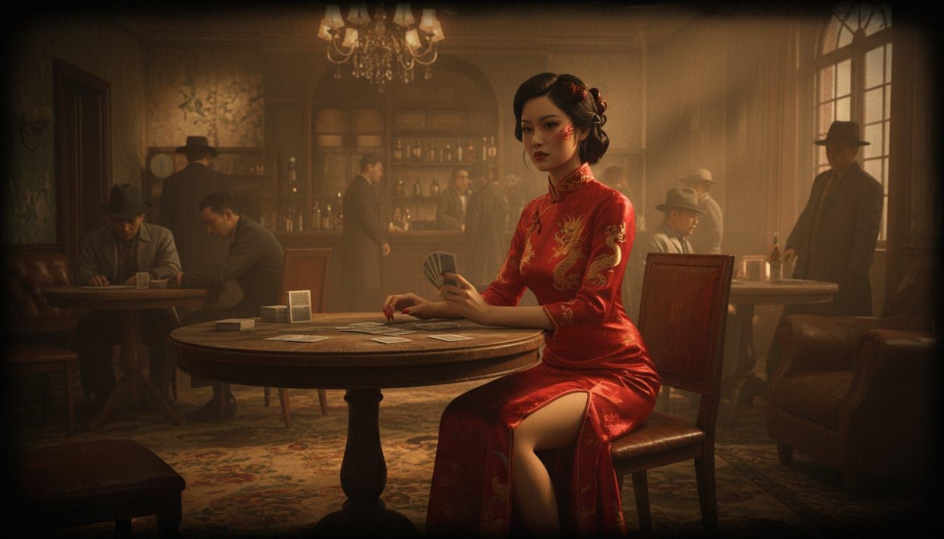 Dragon Lady in 1930s Hong Kong Lounge