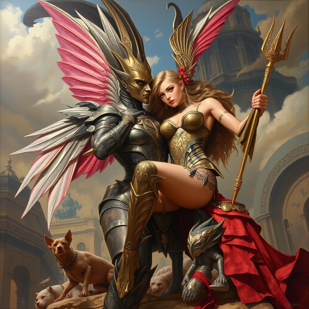 Inspirational Artwork in Whimsical Rococo Style