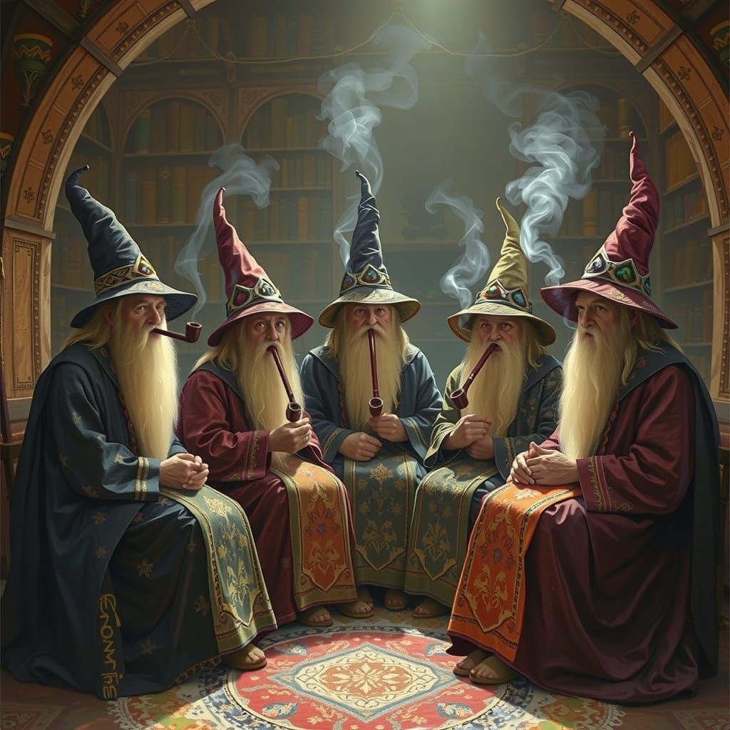 Council of wizards smoking pipes