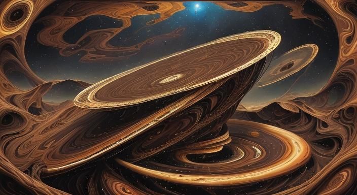 Chocolate Space Station in Surrealist Style