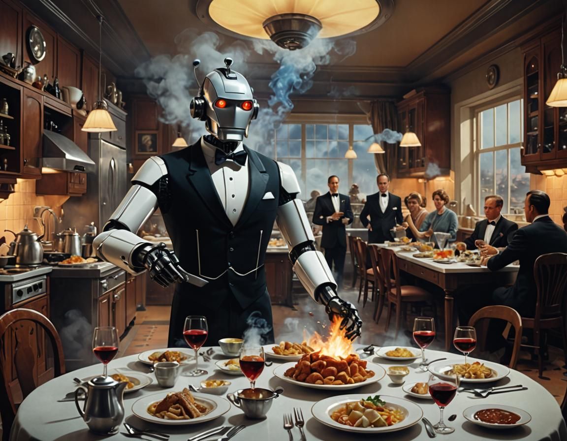 Malfunctioning Robot Butler Creates Kitchen Chaos