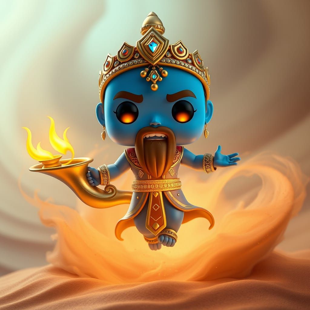 Funko Pop Desert Genie in 3D Anime Style