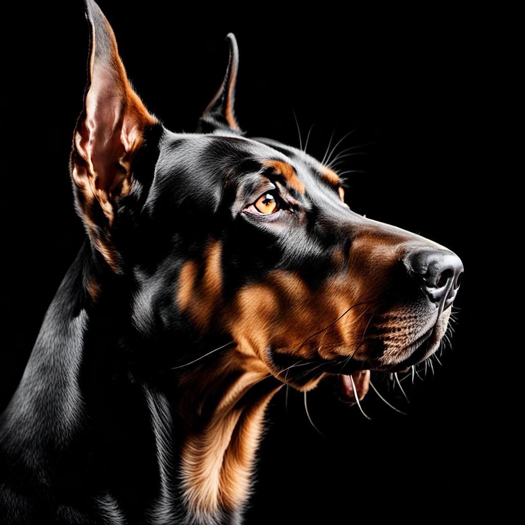 Minimalist Doberman Line Art Portrait