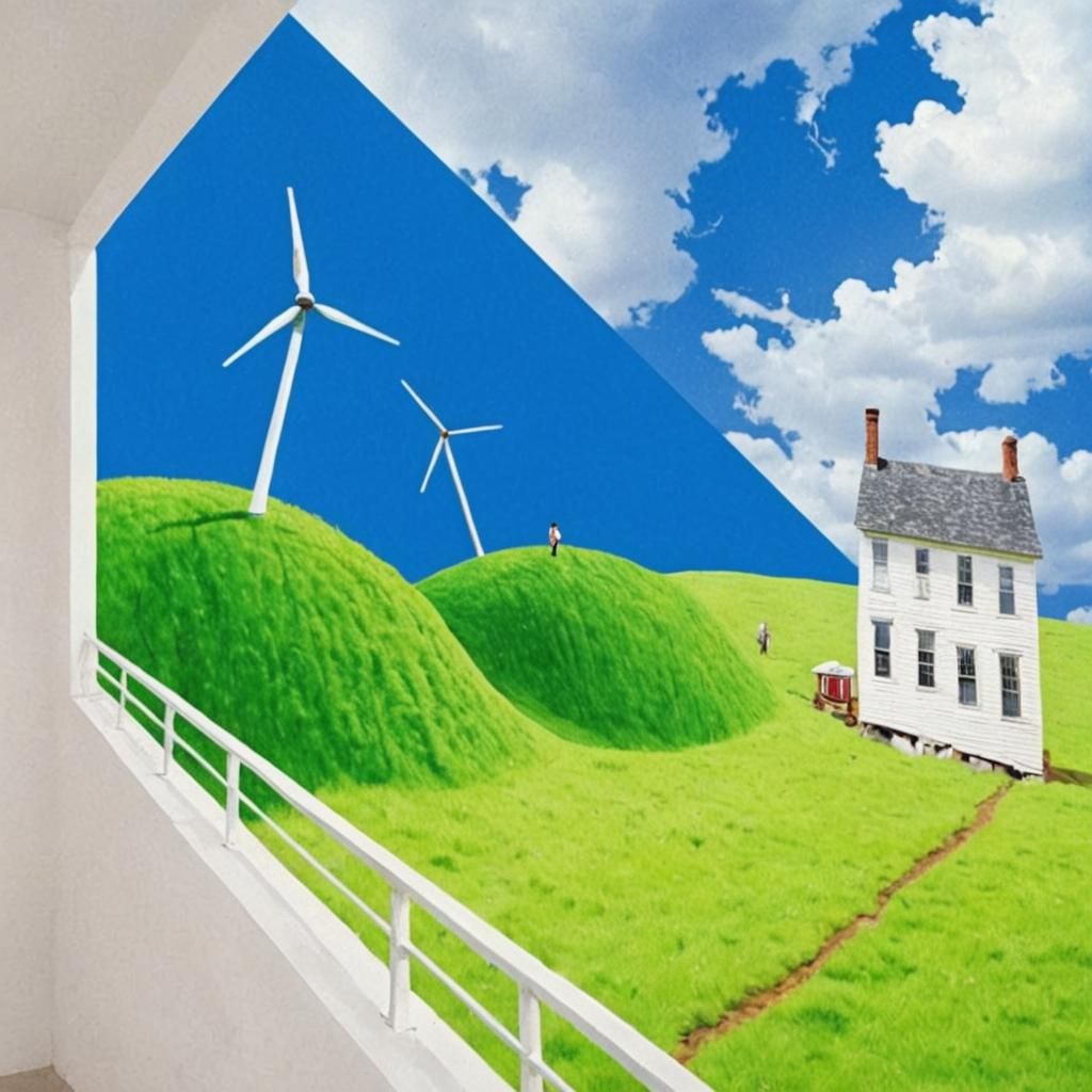 Surreal Dreamscape with Levitating Figures