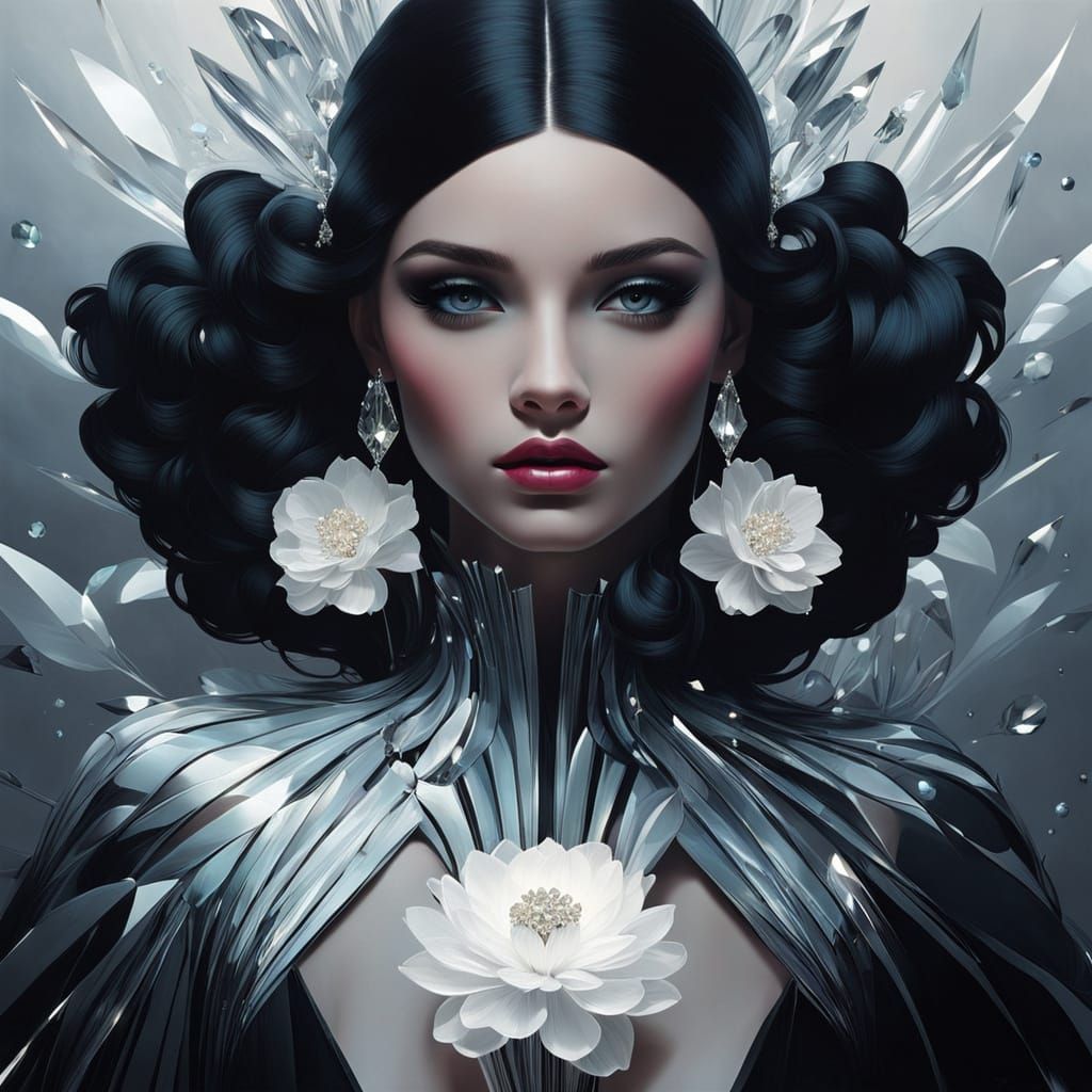 Retro Futuristic Pop Art Deco Flower Display