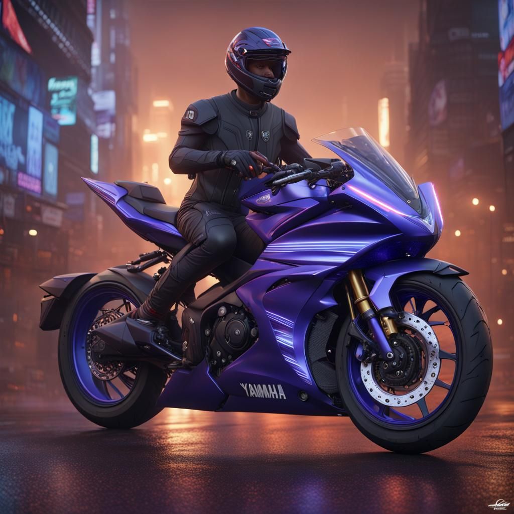 Futuristic Yamaha Motorcycle Modification in Detailed Matte ...