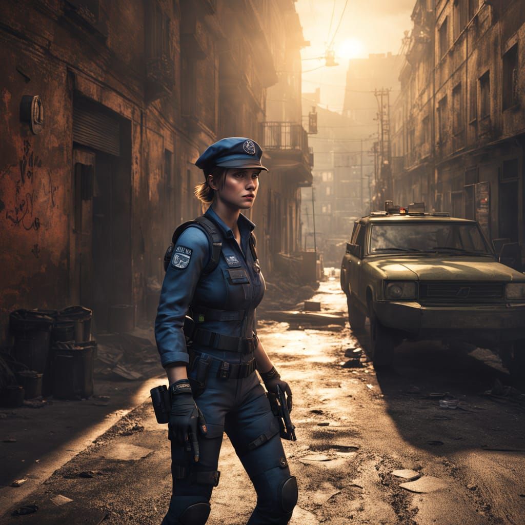 Jill Valentine Portrait in Hyper-Realistic Digital Art