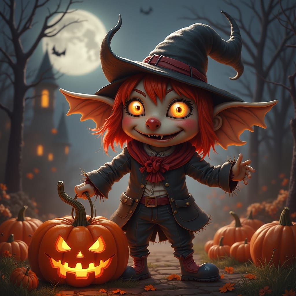 Twisted Trick-or-Treat Halloween Scene