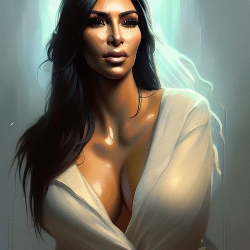 Kim Kardashian Portrait in Art Nouveau Style