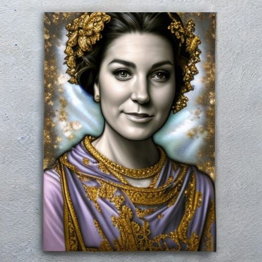 Roman Noblewoman Portrait in Art Nouveau Style