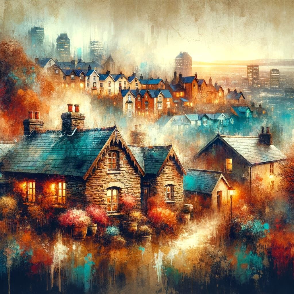 Small Vintage rustic Welsh Farm in Autumn