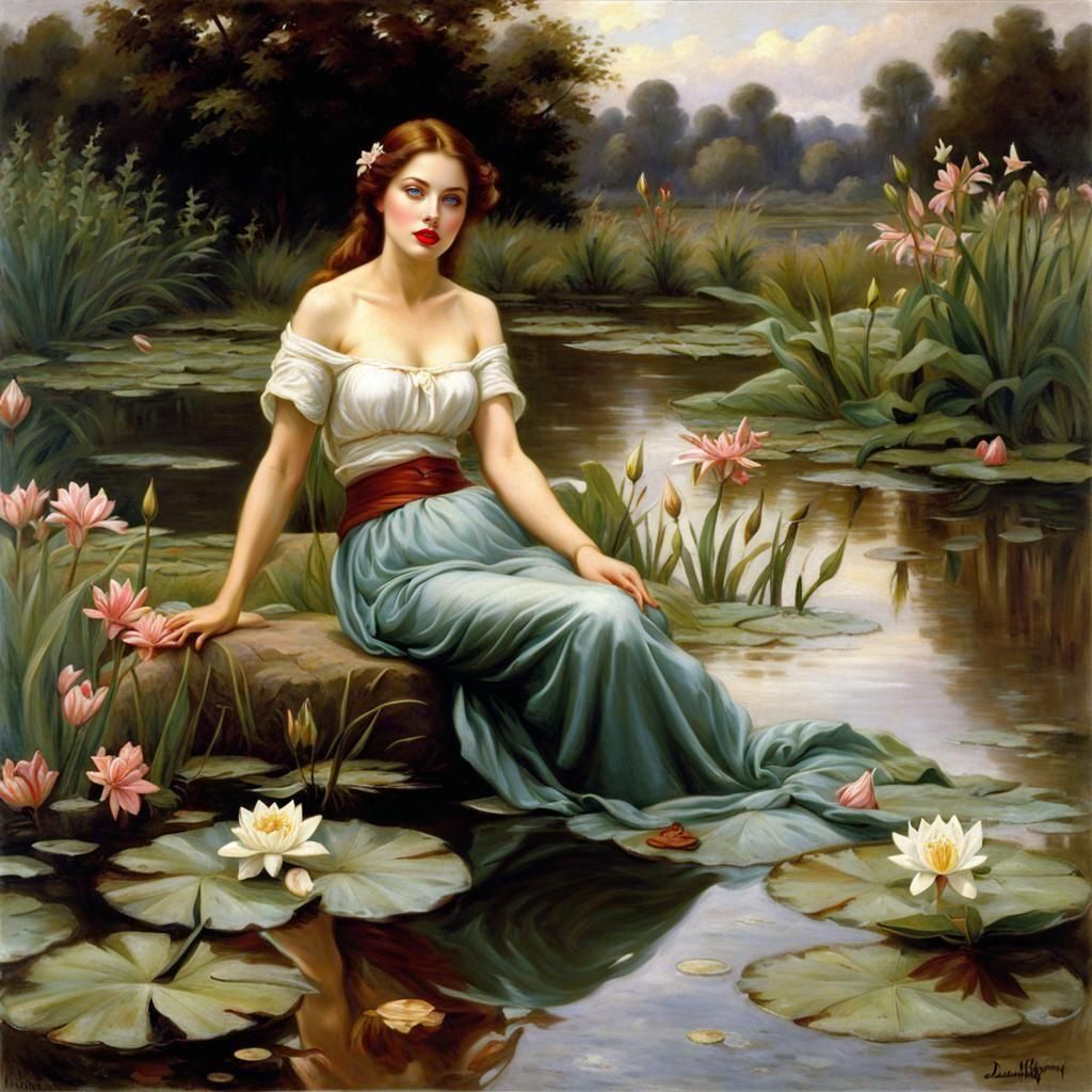 Mermaid in Lily Pond: Classical Art