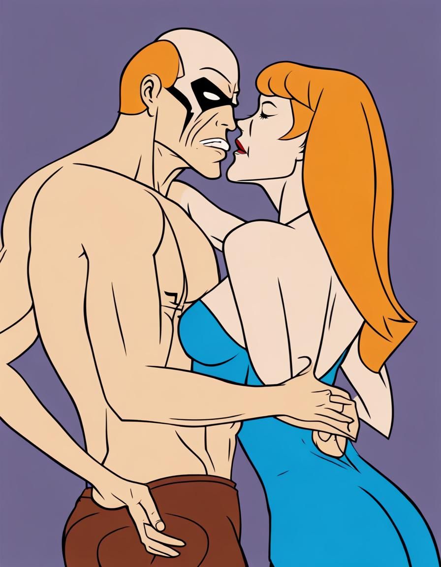 Cartoon Kissing Scene
