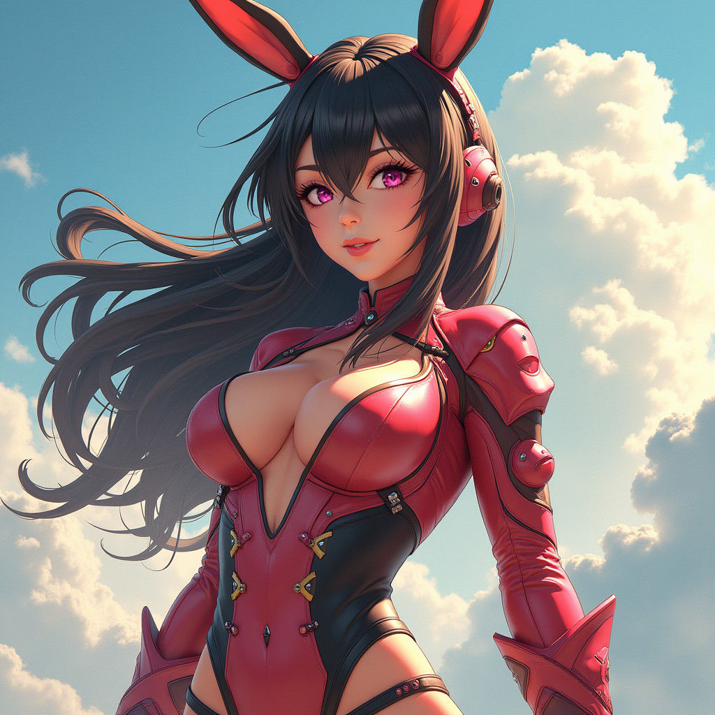 Futuristic Pinup Heroine in Anime and 3D Art