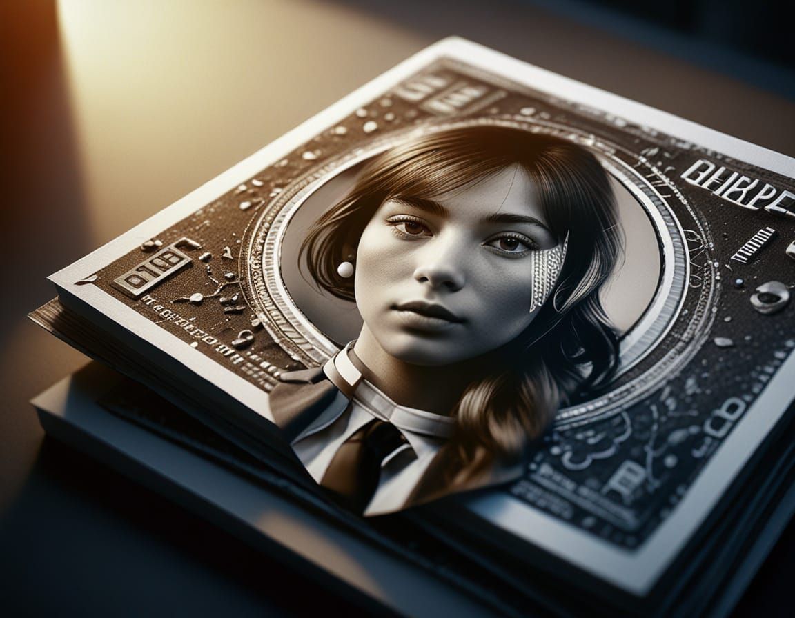 Photorealistic B&W Analog Film Portrait of a Woman