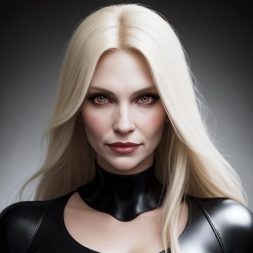 Beautiful woman in leather