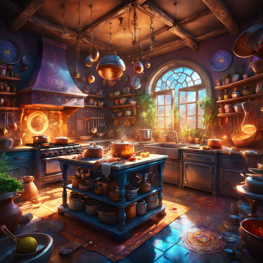 Magical Self-Cooking Kitchen Concept Art