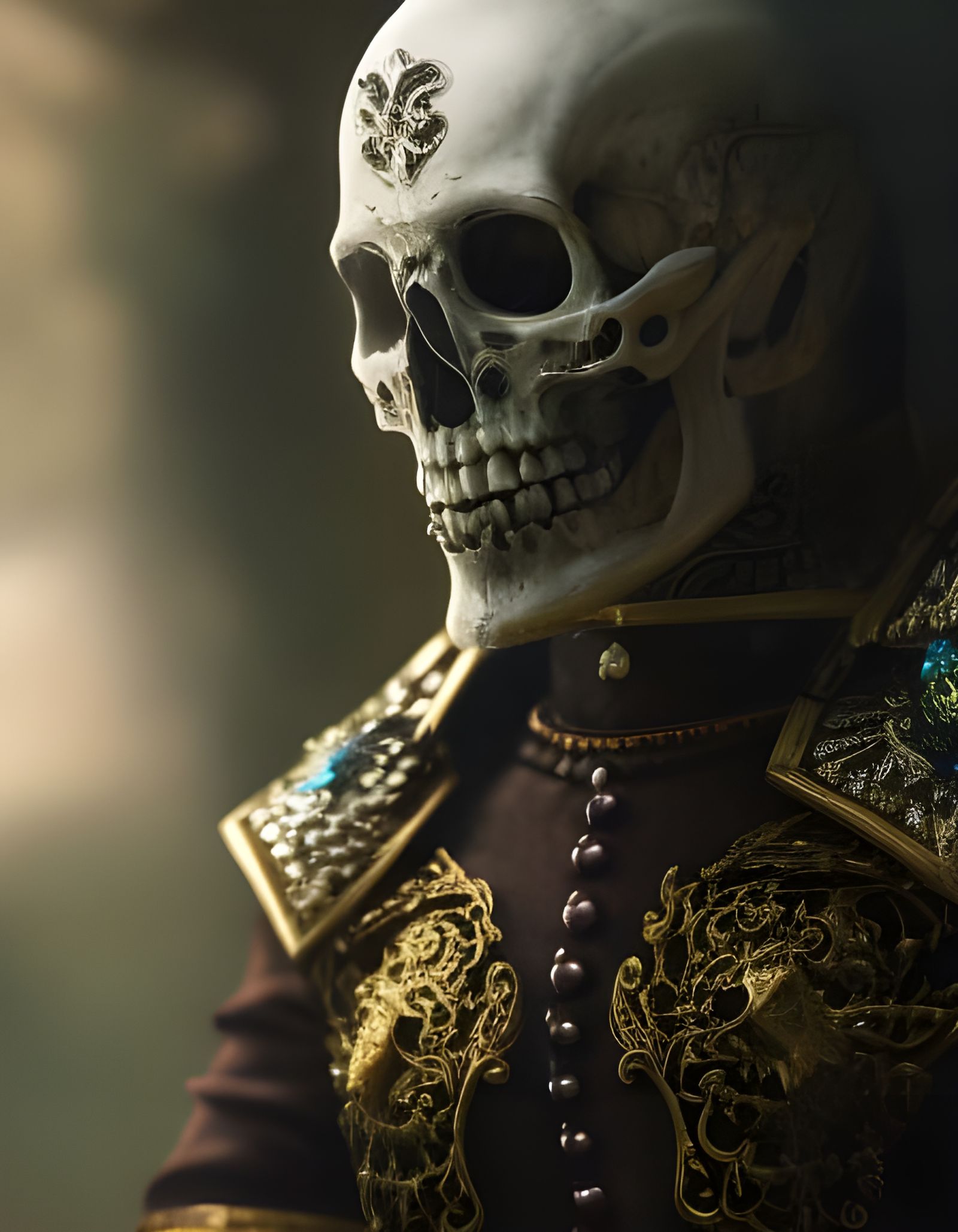 Fearful Necromancer in Dieselpunk Zombiecore Style