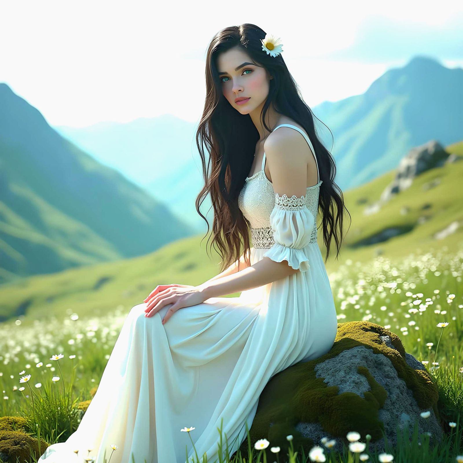 Irish Woman Portrait in Hyperrealistic Style