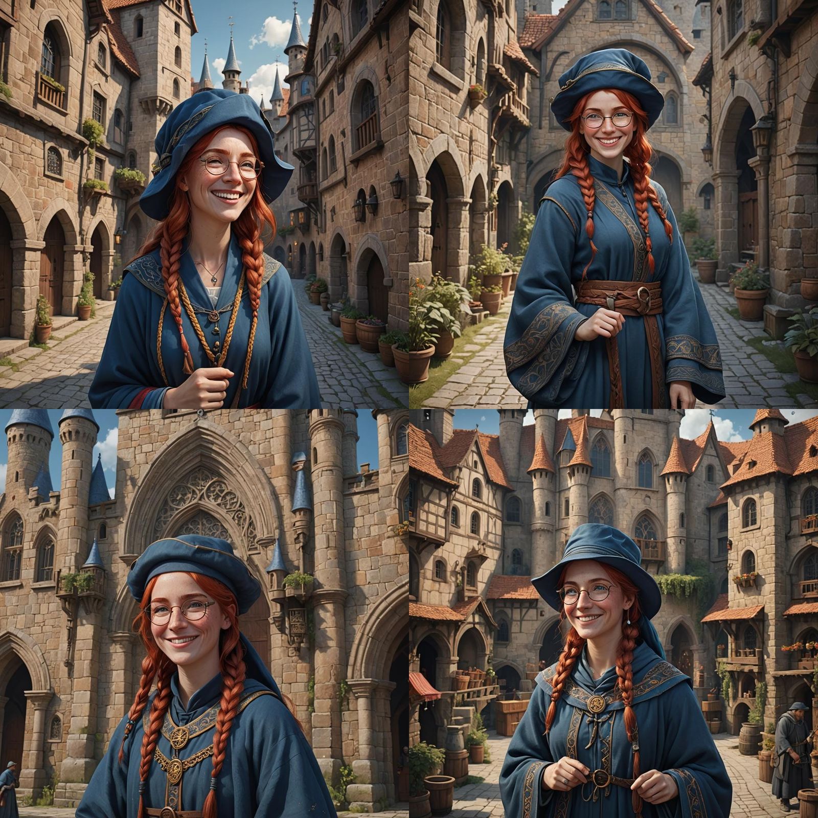 Medieval Woman with Braids: Fantasy Concept Art