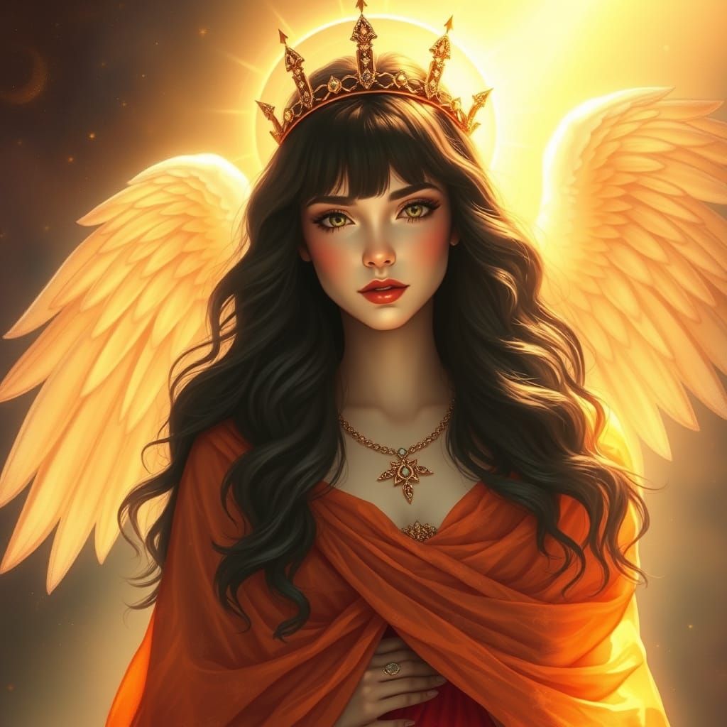 Celestial Woman Bathed in Protective Warm Light