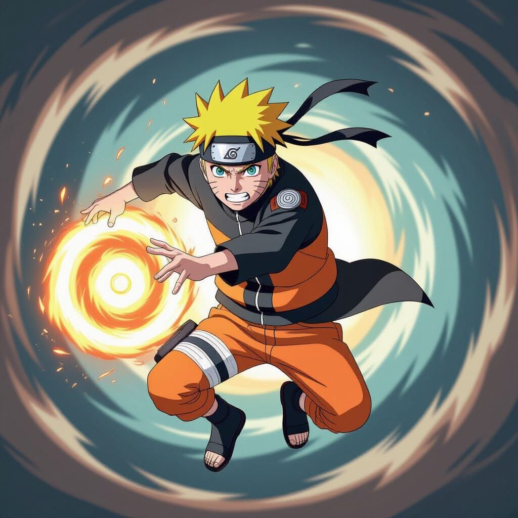 Naruto Uzumaki Unleashes Rasengan Power