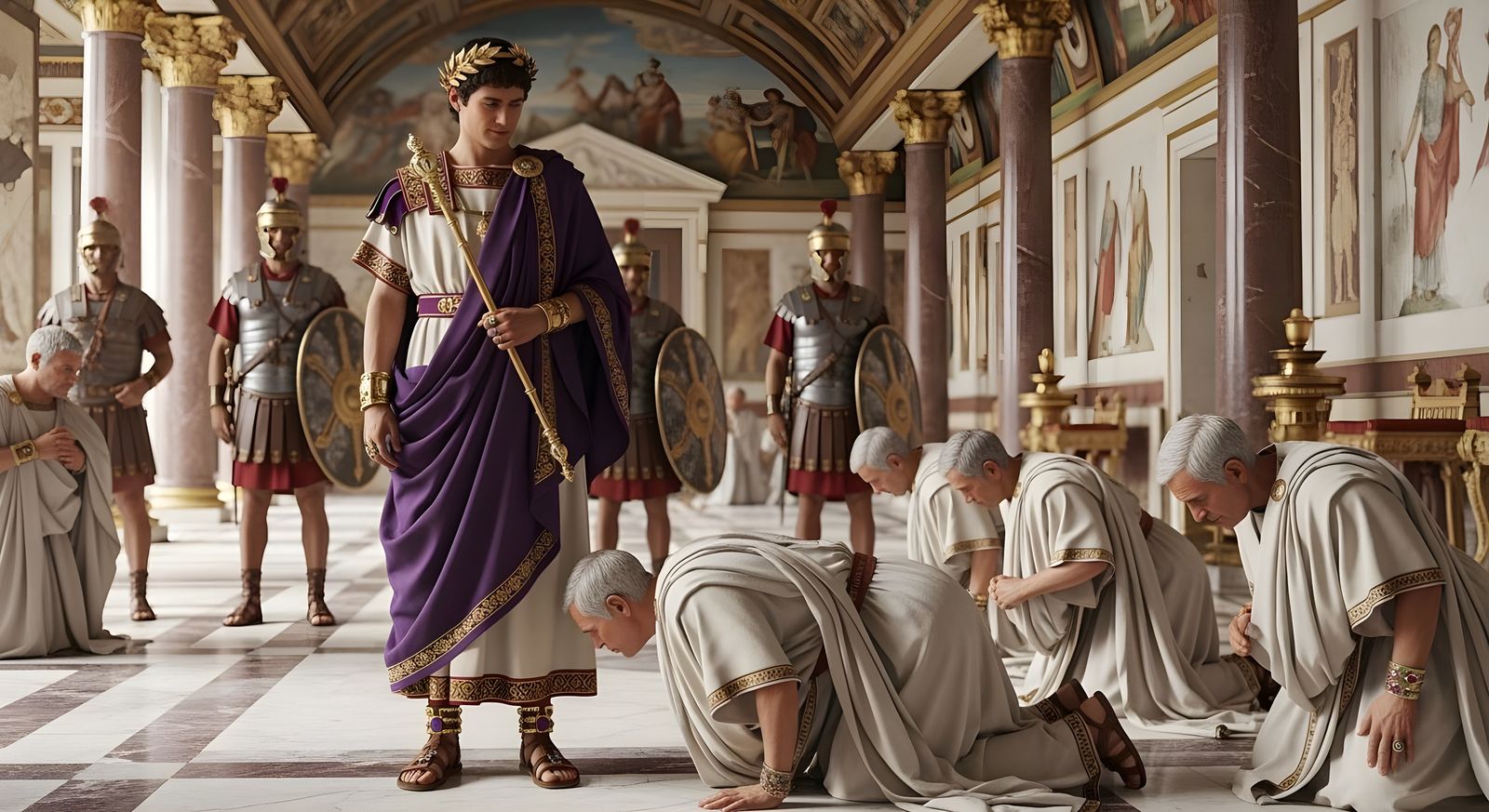 Emperor Nero in Lavish Roman Palace