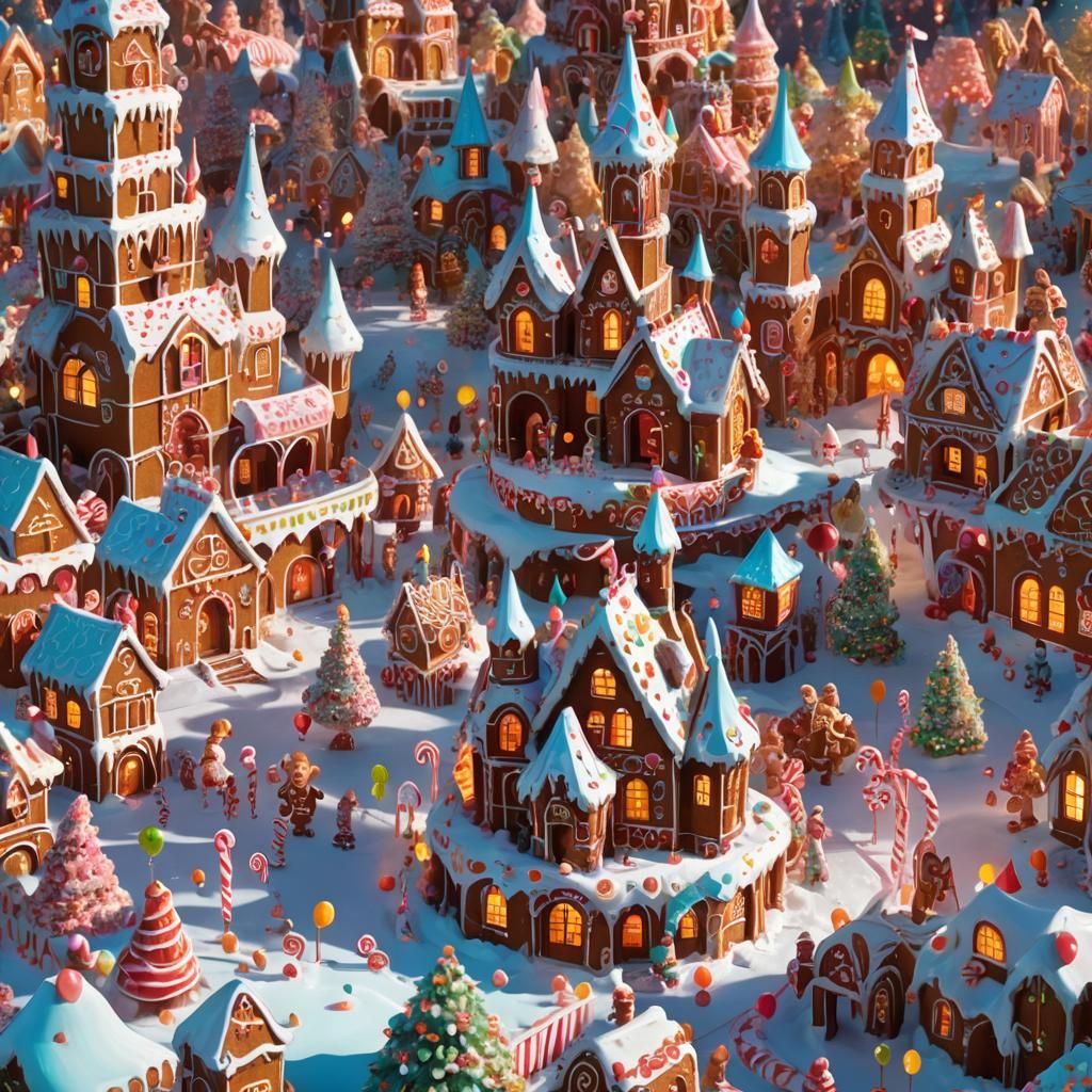 Sweet Fantasy World with Gingerbread Castle
