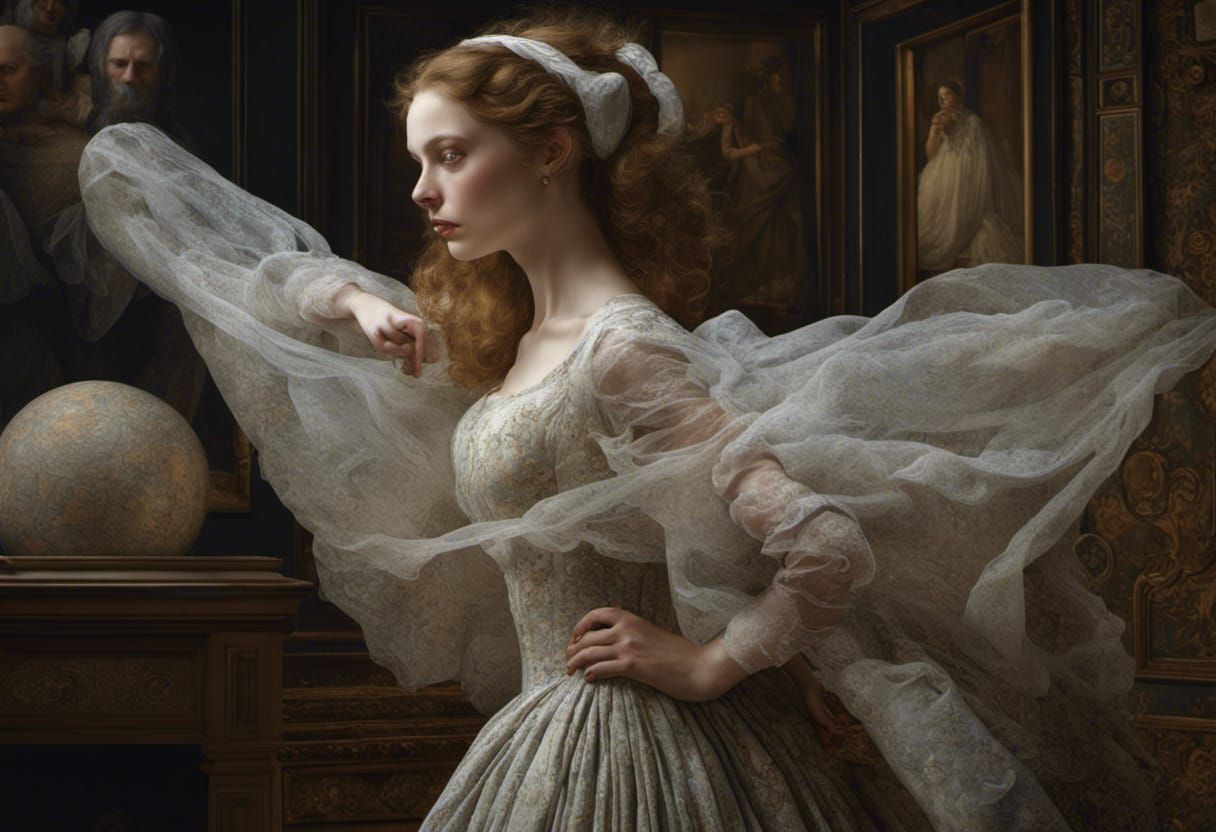 Renaissance Woman in Gown: Photorealistic Masterpiece