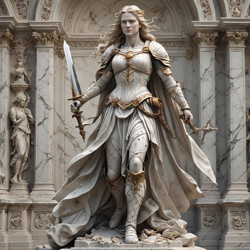 Eowyn Sculpture in Michelangelo Style