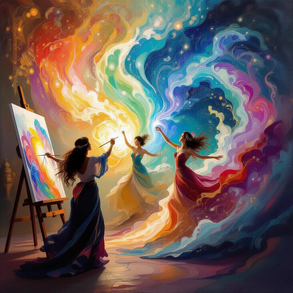 Artist Conjures Dancing Figures with Magic Paint