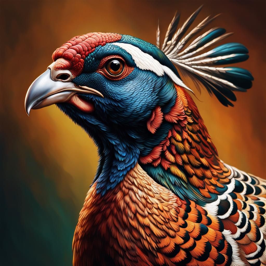Hyperrealistic Pheasant Plucker in Splash Art Style