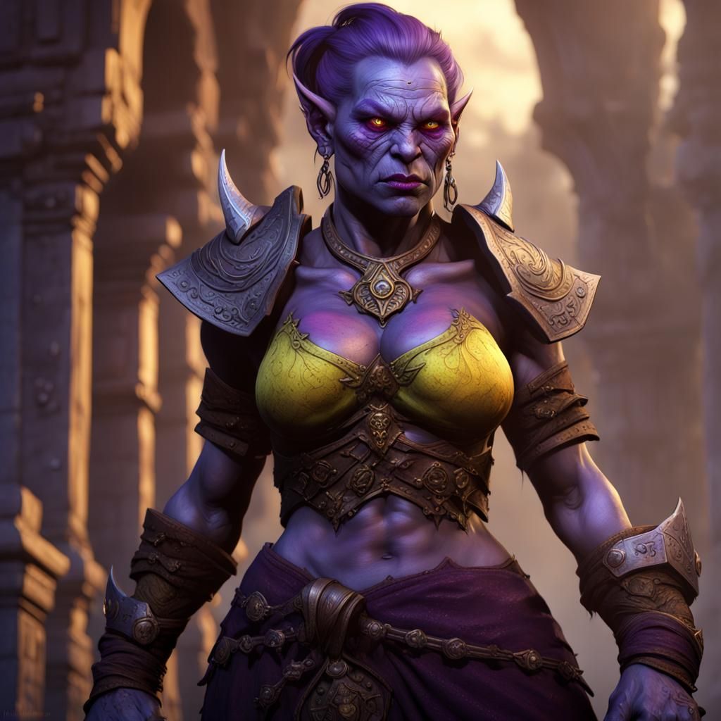 Female Orc in Dark Fantasy Style