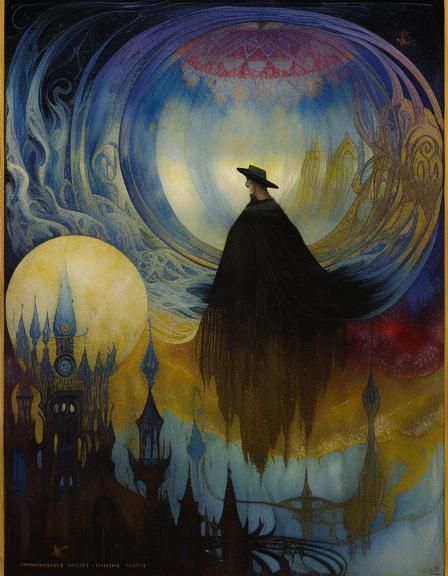 Ethereal Art Nouveau Dreamscapes in Muted Hues